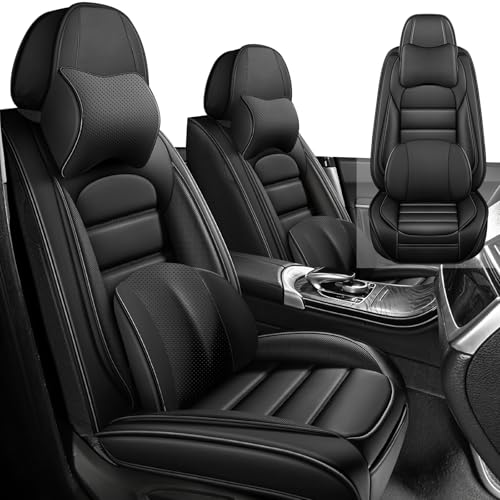 Image of Car Seat Cover Fit for Nissan 370Z 2009-2021,Compatible Airbag Non-Slip Waterproof Seat Cover,Car Seat Protector Premium Interior (Luxury 2 Seats,Classic Black)