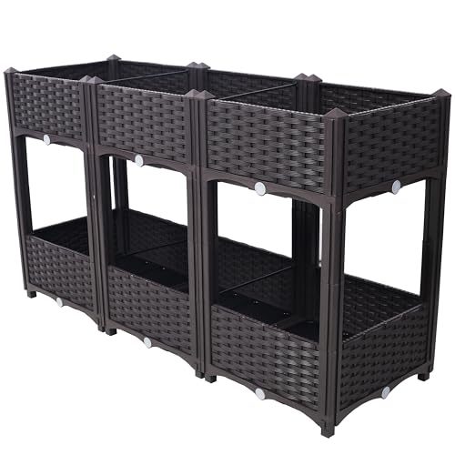 47.2" 47 Inch Elevated Garden Bed, Modular Raised Planter Box with Drainage
