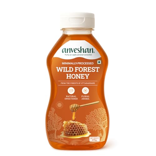 Image of Anveshan WILD FOREST HONEY (SQUEEZY) - 275g | Minimally Processed | Easy to Use| 100% Pure and Natural| Raw, Unprocessed & Unpasteurized Honey | Good for Heart Health