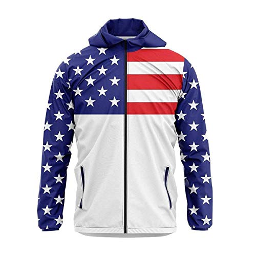 Greater Half USA Flag Rain Jacket (XX-Large)