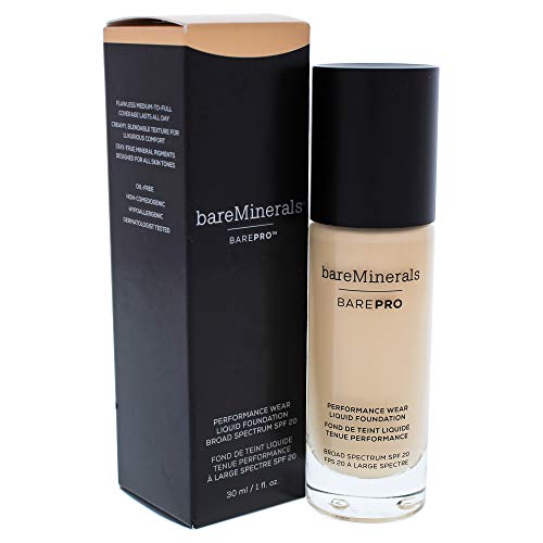 bareMinerals Barepro Performance Wear Liquid Foundation SPF 20 for Women, 04 Aspen, 1 Ounce