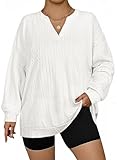 AlvaQ Plus Size Sweatshirt for Women 3x Casual Oversized Long Sleeve V Neck Pullover Tunic Tops Fall Fashion...