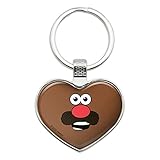 GRAPHICS & MORE Mr. Potato Face Keychain Heart Love Metal Key Chain Ring