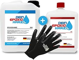 Epoxy Resin 4.5 kg Fibreglass Kit | Professional Quality Clear & Odourless Lamination and Resin with Hardener and Gloves, incl. English Instructions