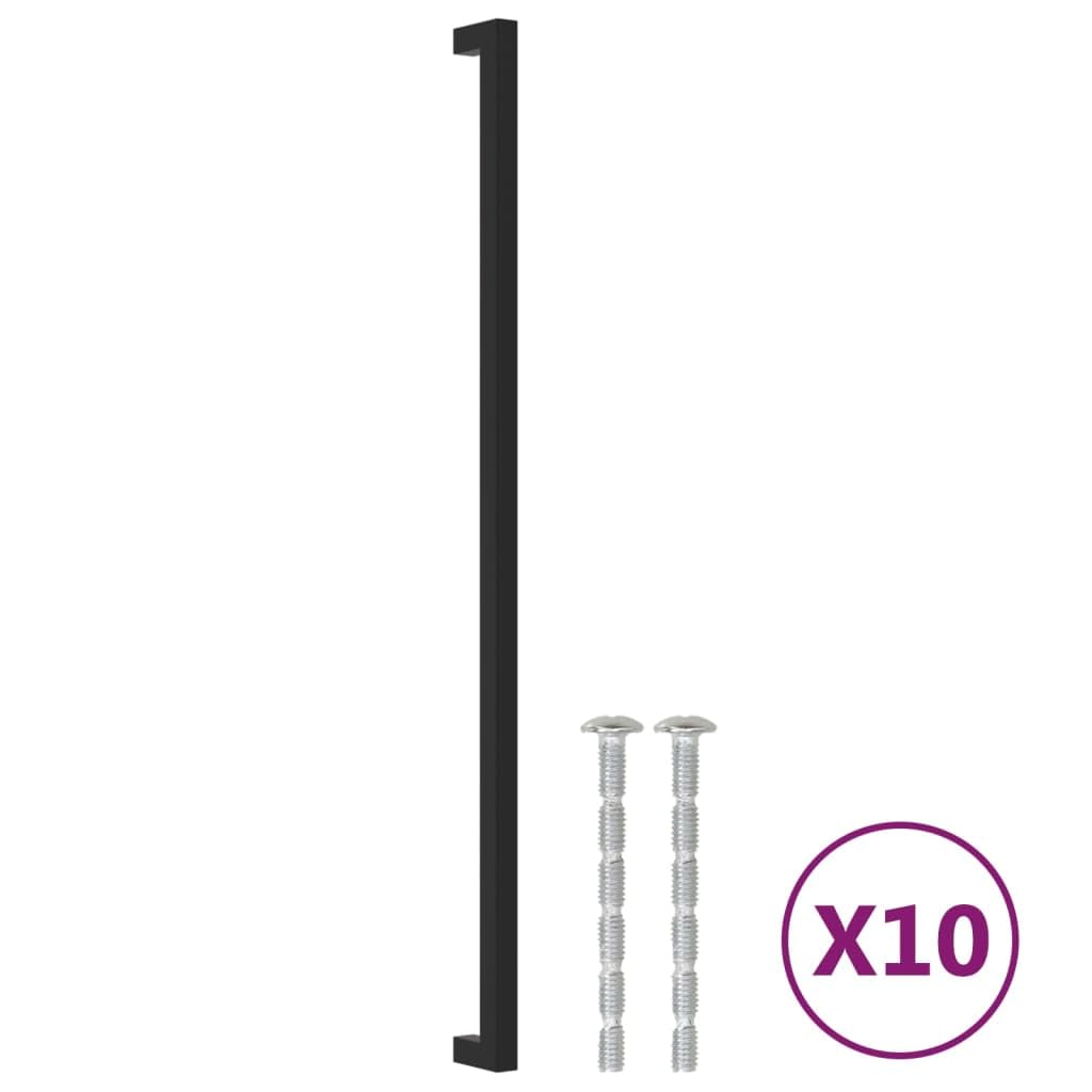 Genérico Tiradores para armarios 10 uds Acero Inoxidable Negro 480 mm,Bricolaje,Accesorios de Bricolaje,Ferretería para armarios,Pomos y picaportes de armarios-3203678