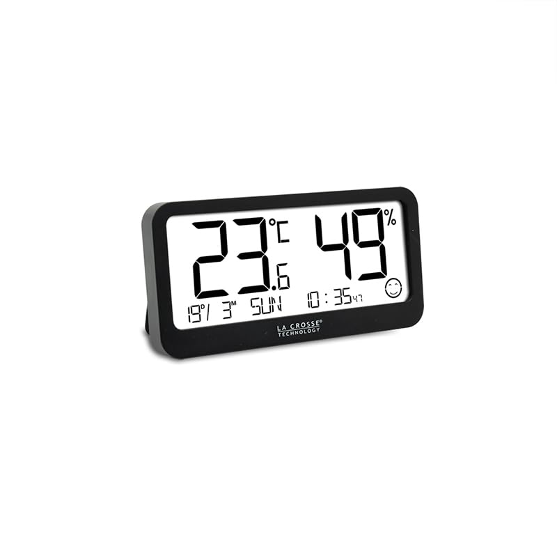 La Crosse Technology- WT136 Station thermo/hygro avec date et indicateur de confort - Noir