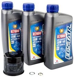 Suzuki ECSTAR R7000 10W-40 Semi-Synthetic Oil Change Kit for Suzuki V-Strom 650 DL650 2005-2009