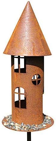 Edelrost Garten Deko Windlicht Vogelhaus Gartendekoration Naturrost...