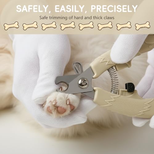 Image of Qpets Pet Nail Cutter Cute Cat Nail Clipper with with PP Handle, Stainless Steel Pet Trimmer with Safety Stop to Prevent Over-Cutting Spring-Loaded, Easy-Grip Design for Cats Dogs