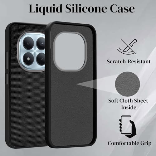 Image of Jkobi Rubberised Back Cover Case for Xiaomi Redmi Note 15 Pro Plus 5G (Textured Grip Design | Micro-Fiber Cloth Inside | Slim and Light Weight | Soft Touch and Feel)