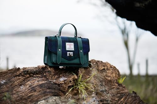 Image of Islander Harris Tweed Mini Satchel, Handbag for Women, Flap and Microfiber Leather