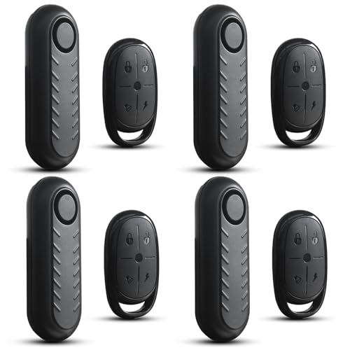 Image of 110dB Loud Anti Theft Vibration Sensor Alarm Systems for Electric Bike Motorcycle Golf Car Trailer Mailbox Garage Door Waterproof Home Security Bike Accessories Bike Alarm with Remote(4 Pack)