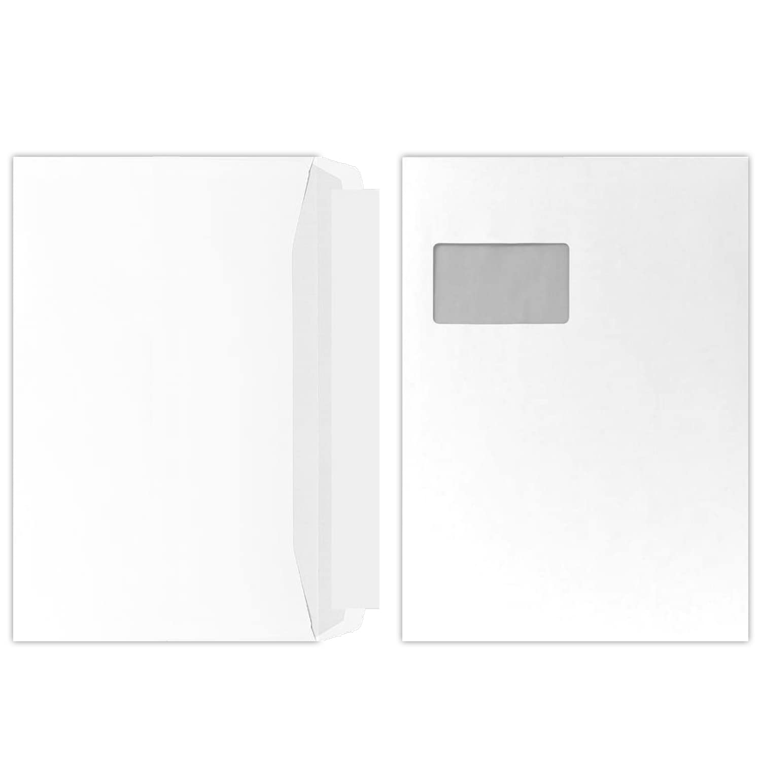 C4 Briefumschläge (22,9 x 32,4 cm) in Weiß, haftklebend mit Abdeckstreifen, mit praktischem Adress-Fenster, sehr stabile 100 g/m², ideal für Ihre Bewerbung und Korrespondenz (250 Stück)