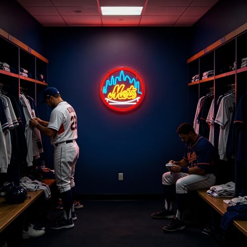 Image of Baseball Neon Sign for Wall Decor Dimmable Baseball Team Neon Light for Man Cave Birthday Gifts for Fans Led Sport Sign for Sport Bar Club Party Garage Boys Bedroom Decor Art Size 13.5*13.5(FMXD151)