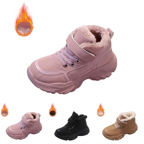 Boys Girls Snow Ankle Boots Winter Slip On Warm 𝗙𝐮𝗿 Lined Lightweight Water-Proof Cold Weather Sport Shoes3