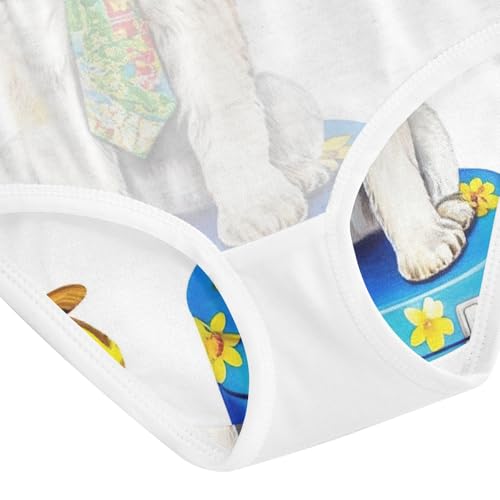 Cotton Girls Underwear Toddler Small Dog White Girl Panties Cute Artistic Briefs Girls Undies 2t 5