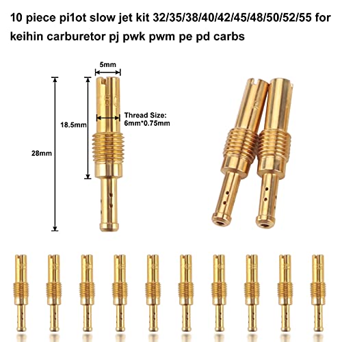 20 Pieces Carburetor Jet Kit With Container, Include 10 Pieces Carburetor Main Jet And 10 Pieces Slow Jet For Pwk Keihin Oko Cvk Pwm Type #TOP3