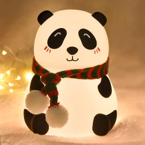 ZKLiLi Panda Night Light for Kids, Cute Animal Night Lamp for Nursery,Squishy Silicone PandaTouch Lights Decor,Portable with USB Rechargeable, Gifts for Baby Girls and Boys Nightlight, 999-2w