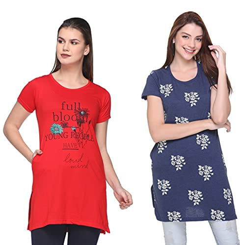 Image of In Love Women's Plus Size Cotton Printed T-Shirt with Pocket - Combo Pack of 2