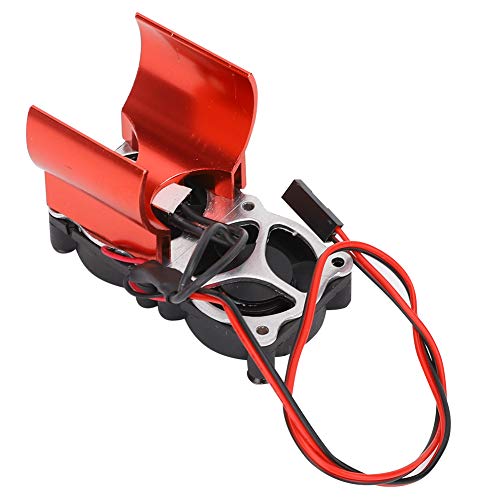 RC Aluminum Alloy Motor Cooling Flange with Double Fans for HPIHSPAxial 1/10 RC Car, High -efficiency Cooler for Enthusiasts, Red (Red)