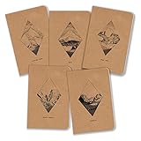 Field Journal/Pocket Notebook by Bright Day - 3.5' x 5.5' Lined Memo Book - Mountain Collection Pack...