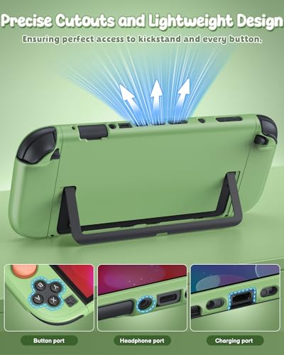 Image of FYOUNG Switch 2 Cute Cover Case, Dockable Protective Shell for Nintendo 2 | Dockable Case, Split Design, Slim Shockproof Case with Glass Screen Protector Accessories, 8 Thump Grip