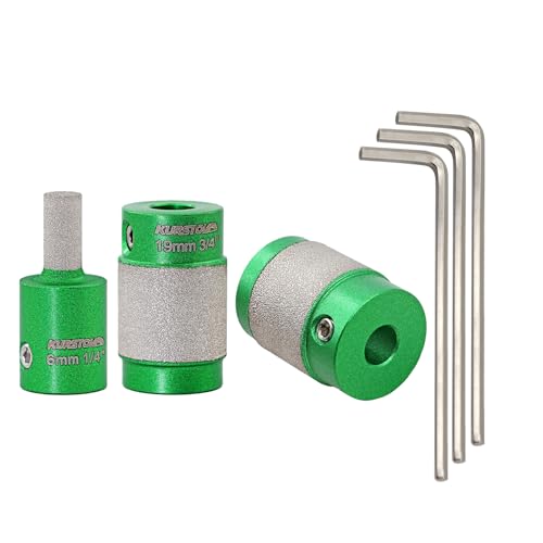 Stained Glass Grinder Bit - Diamond Grinder Bit Head Tools 1/4 3/4 1 in with 3pcs M5 Alley Wrench, Stained Glass Diamond Grinder Bit Grinding Shaping for Stained Glass Ceramic Tile Stone