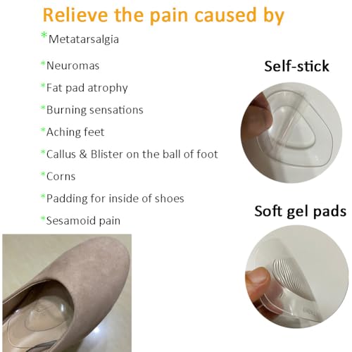 Metatarsal Pads Ball of Foot Cushions 8 Pack Gel Ball Feet Pads Mortons Neuroma Callus Foot Pain Relief Bunion Forefoot Support for Women Men2