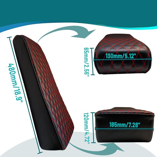 QYMOTO 19" Upgraded Coleman CT200U Seat,Red Stitching Pattern for CT200U-A Mini Bike Seat 200cc Powersports Seats,Replacement Seat Cusion Pad Parts Minibike Accessories
