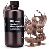 ELEGOO 8K Standard Resin for 3D Printing, Ultra Precision, 405nm Fast UV Curing Photopolymer 3D Resin for 8K 9K 12K 16K Resin 3D Printer, Red Clay 1000g