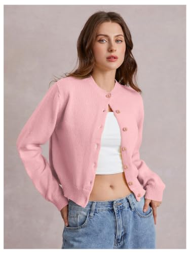 Image of SOLY HUX Women's Button Down Cropped Lightweight Cardigan Sweater | Cute Fall Fashion, 2026