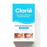 Clariê Fitas de Clareamento Dental – 7 Aplicações (14 tiras) | Menta Suave | 30 min/dia | Resultados Visíveis em 1 Semana | Fácil Aplicação