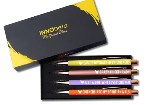 Stylos à bille poulet InnoBeta lot de 4 pour l'écriture créative au quotidien
