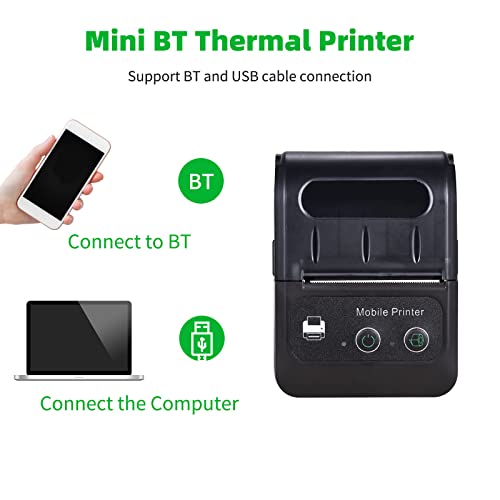 Image of CPENSUS Mobile Printer, Portable Thermal Receipt Printer, Black, Wireless Bluetooth.