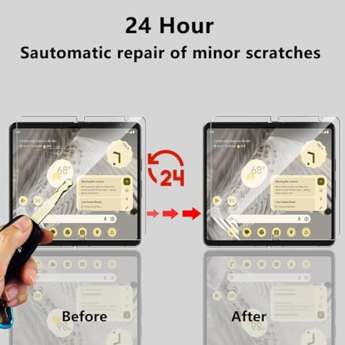 Image of BLACKSHEEP 3-in-1 Matte Finish Screen Protector for Google Pixel 10 Pro Fold 5G, 3-in-1, Bubble Free, Self Healing Unbreakable Membrane Full Coverage with Easy Installation Kit- Transparent