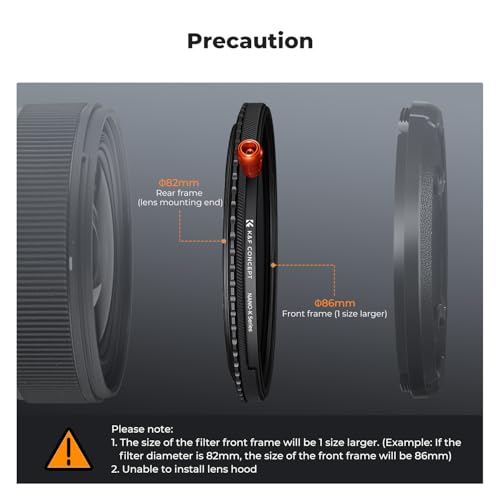 K&F CONCEPT 82mm Black Diffusion Mist Effect 1/4 & Variable ND2-32(1-5 Stops) & Circular Polarizing Filter CPL-in 1 HD Lens Filter with 28 Multi-Coated for Camera Lenses (Nano-X Series)