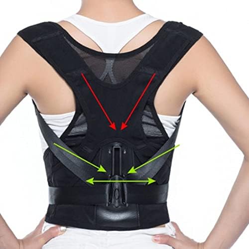 Correction Belt Shoulder Waist Corrector Adjustable Adult Nylon Black Correction Belt (D XXL code)