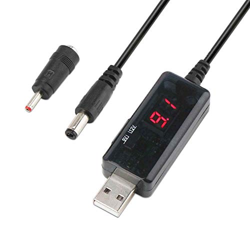 Image of USB Boost Cable 5V Step Up to 9V 12V Adjustable Voltage Converter 1A Step-up Volt Transformer DC Power Regulator with Switch EU