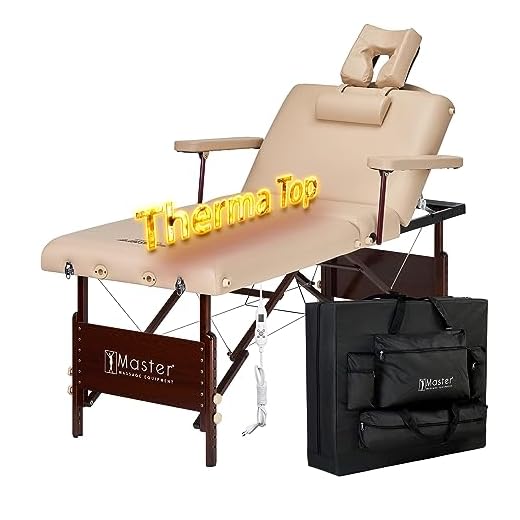 Smartphone Master Massage Del Ray Salon Therma Top - Lettino pieghevole per massaggi e cosmetici, riscaldabile, schienale regolabile