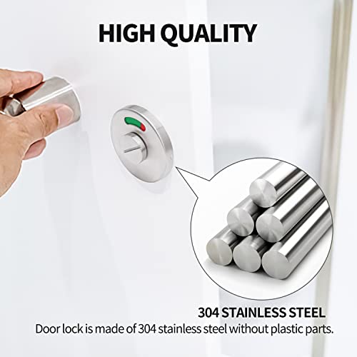 MARIE WC Türschloss Drehriegel 2 Sätze, WC-Rosette mit Belegtanzeige, V4A-Edelstahl WC Türschlösser türbeschlag für WC Badezimmer Innentür, Komplette Metallfertigung, Matt