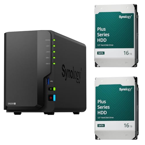 �yNAS HDD�Z�b�g�zSynology DS225+ & Synology HDD 16TBx2�� [2�x�C/ HAT3310-16TBx2�䓯�� / Celeron Quad�R�ACPU / 2GB����������] �t�B�[���h���C�N�戵�i �d�b/���[���T�|�[