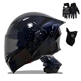 Casco Moto Modulare, Caschi Modulari con Doppia Visiera Omologato ECE, Casco Integrale Apribile, per Adulti Uomo Donnag(C2,L(57~58CM))