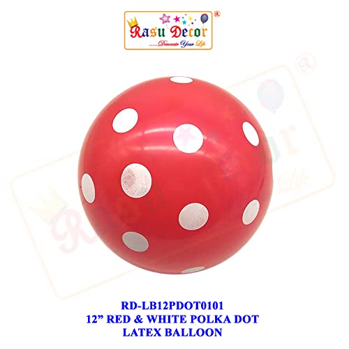 Image of RasuDecor 10 Pieces 12 inch Polka Dot Latex Balloon Red and Blue with White Dot Colorful Balloons (5+5), 12 Inch Latex Polka Dots Balloons for Kids Women Men Birthday Easter Engagement Wedding, Halloween Party Supplies Decor #RasuImpex (10Pcs 12 inchPolkaDotRedBlue)