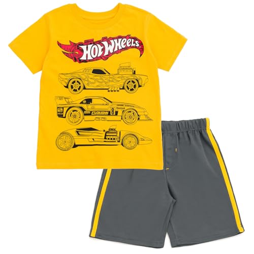 Image of Hot Wheels Boys' Athletic 2-Piece T-Shirt and Shorts Set Toddler to Big Kid