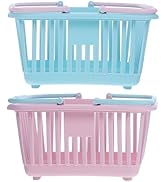 Housoutil 2 Pcs Mini Toy Shopping Basket Kids Grocery Basket with Handles Easter Eggs Baskets Kit...