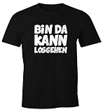 MoonWorks Herren T-Shirt mit Spruch Bin da kann losgehen Fun-Shirt schwarz M