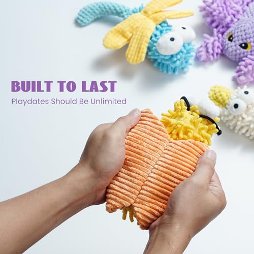 Nocciola Brinquedos de pelúcia para cães, fofos e duráveis e enrugados, brinquedos para mastigar par