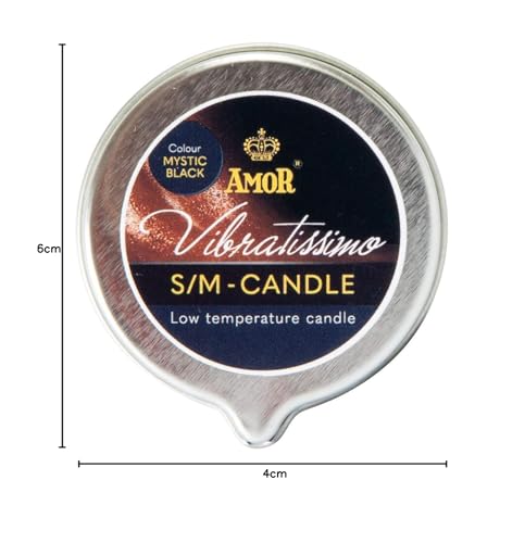 Vibratissimo S/M Kerze Mystic Black 50 ml | Niedertemperatur-Kerze in schwarz | Hochwertiger Kerzenwachs geruchlos | Tropfkerze Für Erotik Spiele | romantische Massagekerze Für Paare | Wax Candle
