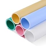 Meking Light Morandi PVC Backdrop 27.6x59.1 inch, 5Pcs Matte Vinyl Backdrop for Jewelry,Cosmetic,Makeup and Other Small Product Tabletop Photography