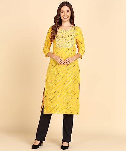 Image of Maaesa Printed Cotton Kurta for Women